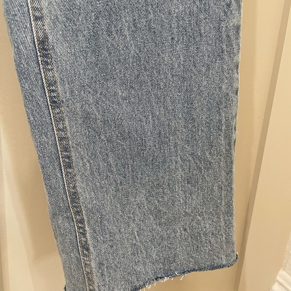 The Frankie Shop Two Tone Contrast Wide Leg Baggy White Denim Pants Jean - Picture 7 of 14